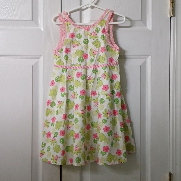 Gymboree Vintage Leapin Lilly Pads Frog Dress Sz L 5yrs   Excellent cond. - Picture 1 of 7